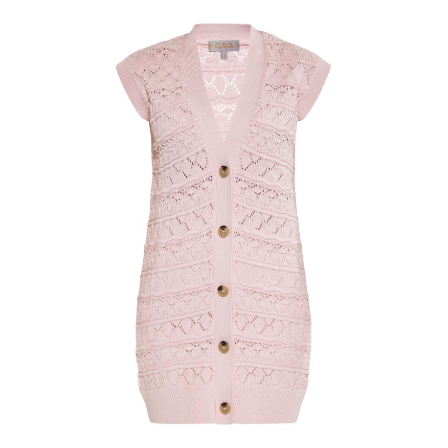Gaya Gaya Gebreide bodywarmer rosé -