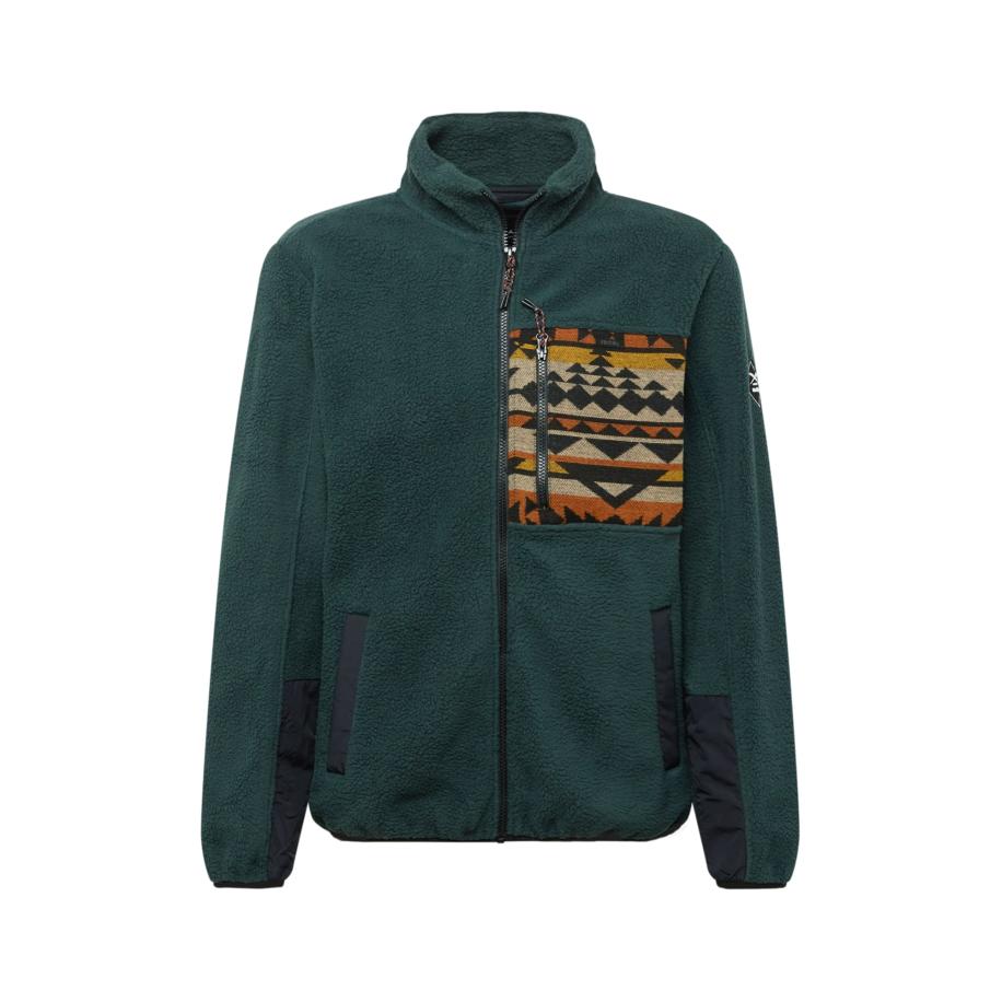 Iriedaily Iriedaily Fleece jas Wonderer Track groen / oranje / zwart / wit -