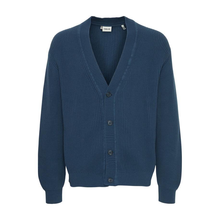 Solid !Solid Gebreid vest donkerblauw -