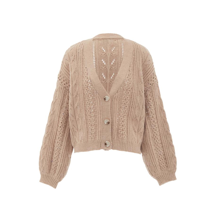 aleva aleva Gebreid vest beige -