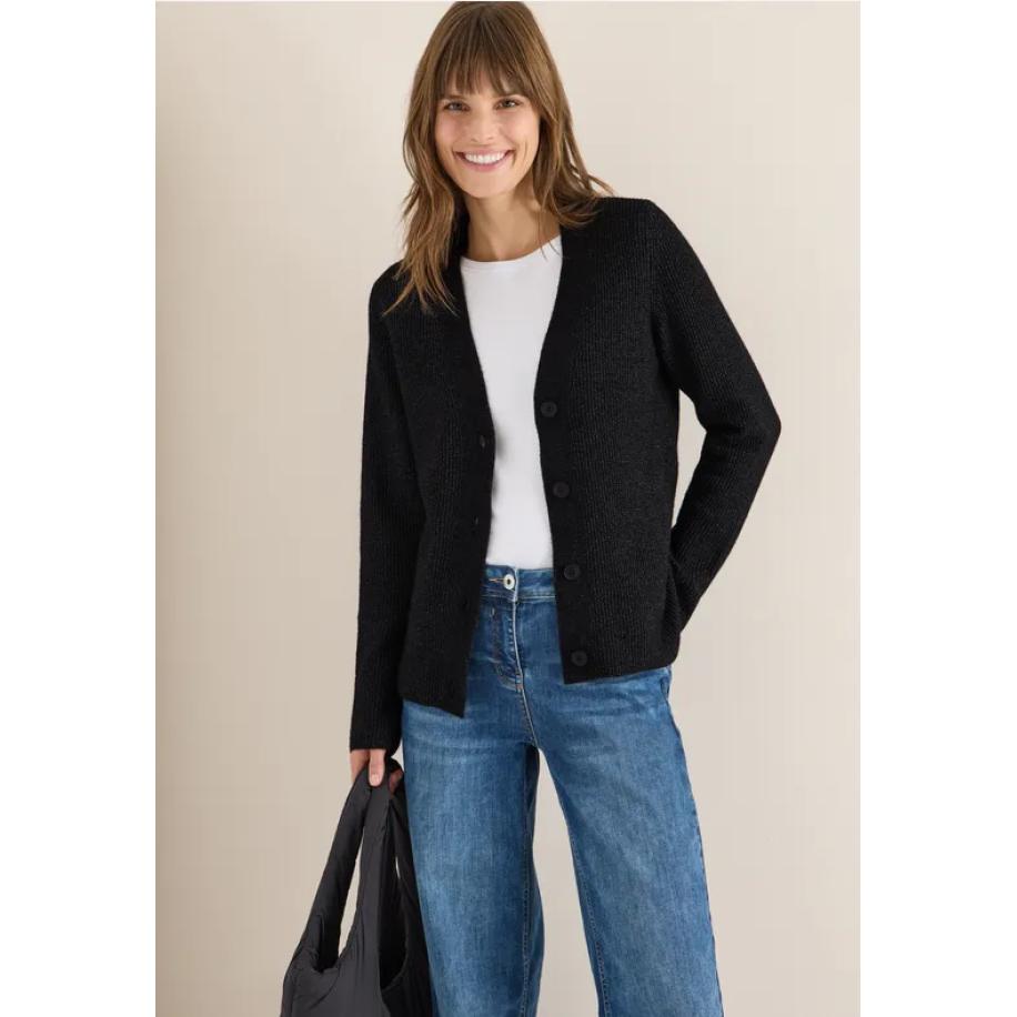 CECIL Vest met structuurdetails Zwart