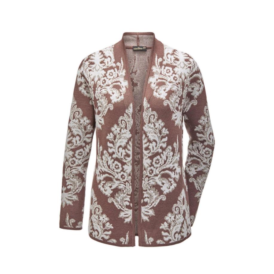 Goldner Goldner Gebreid vest bruin / wit -