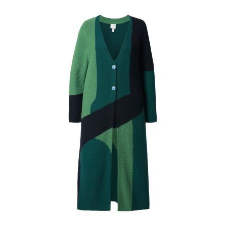 Ulla Popken Ulla Popken Gebreid vest smaragd / donkergroen / zwart