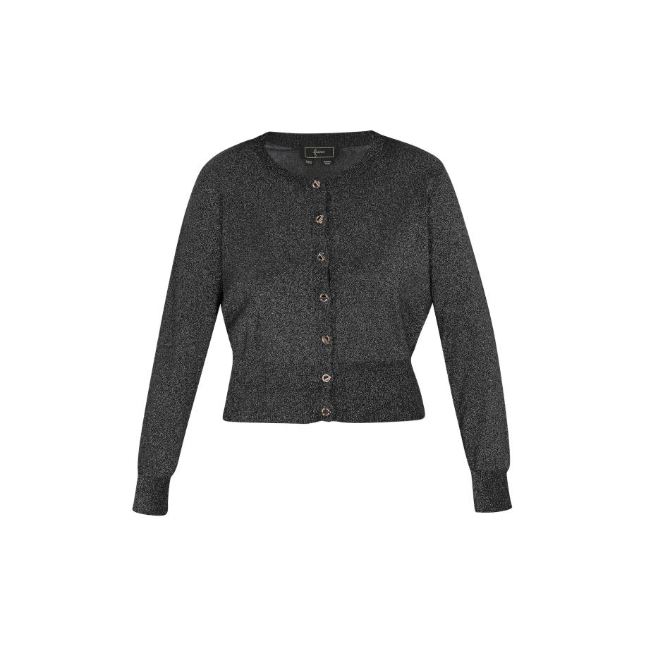 Faina faina Gebreid vest Fashion Look zwart -