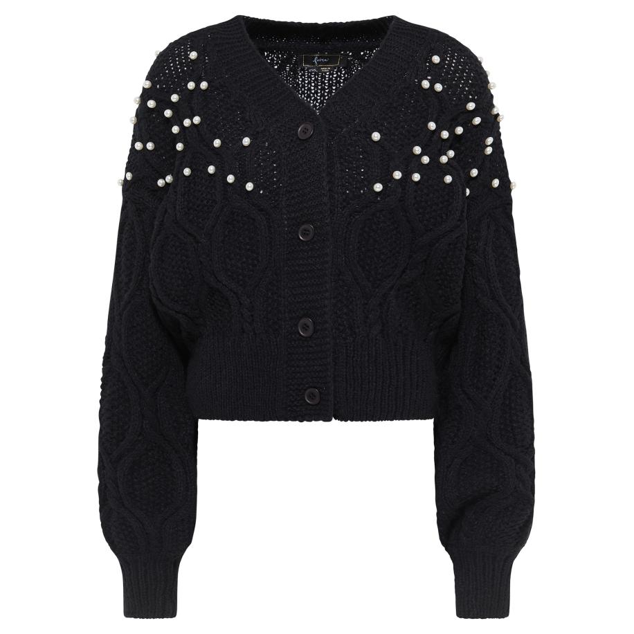 Faina faina Gebreid vest zwart -