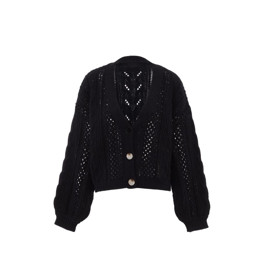 aleva aleva Gebreid vest zwart -