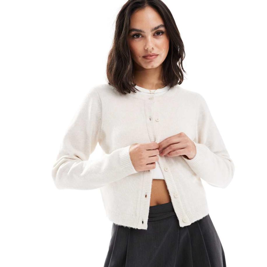 Brave Soul Vest met knoopsluiting in wit Wit