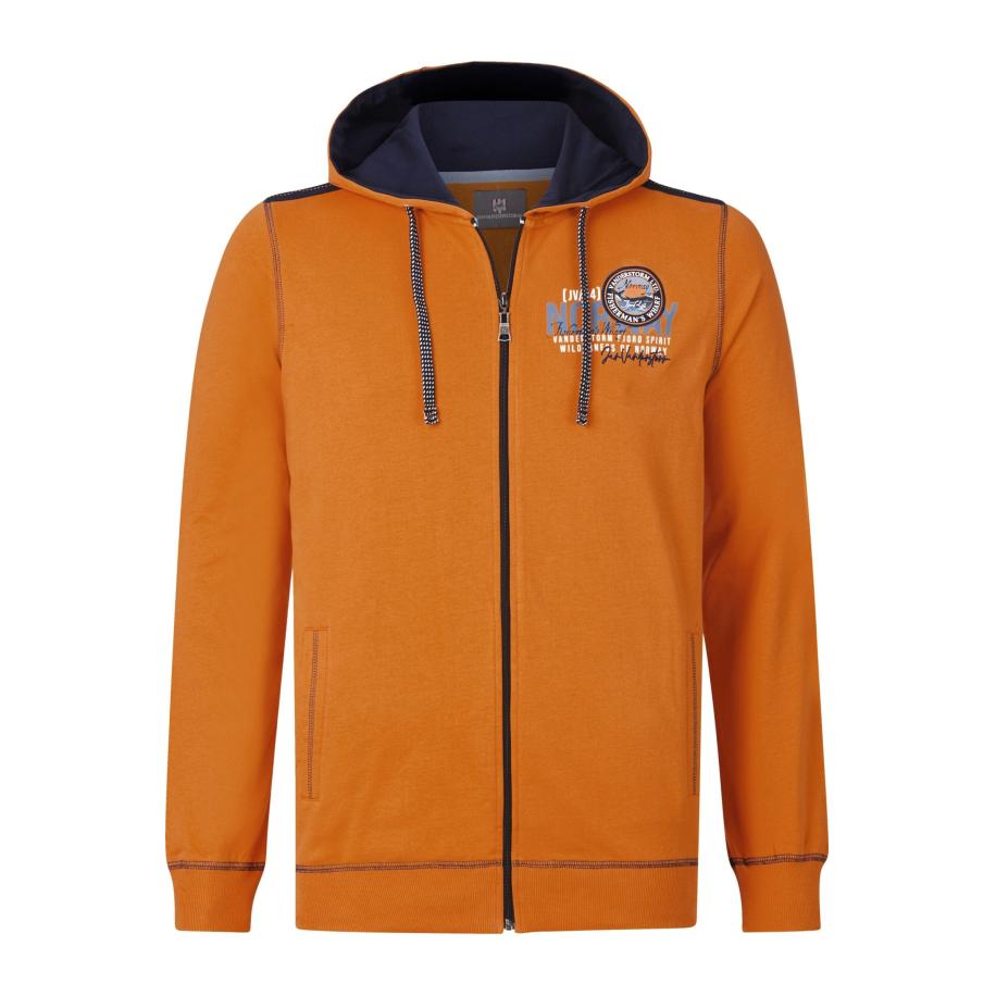 Jan Vanderstorm Sweatjacket oranje, Effen Oranje