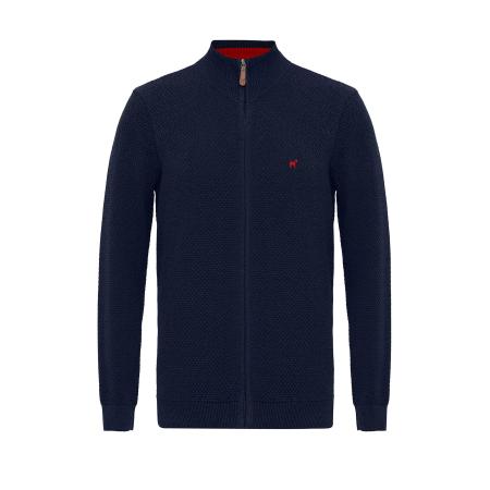 Williot Williot Gebreid vest navy / knalrood