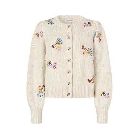 Dea Kudibal Dea Kudibal Gebreid vest ecru / blauw / bruin / geel