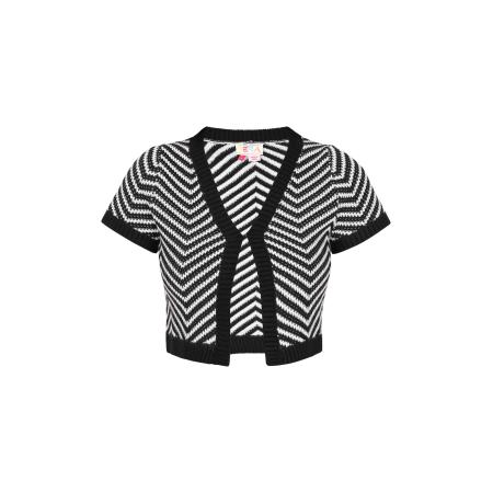 IZIA IZIA Gebreid vest zwart / wit