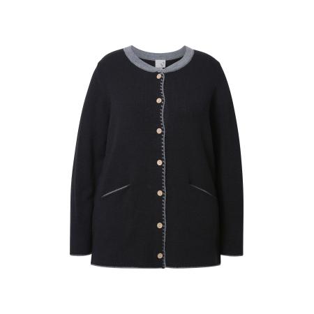 Ulla Popken Ulla Popken Gebreid vest grijs / zwart