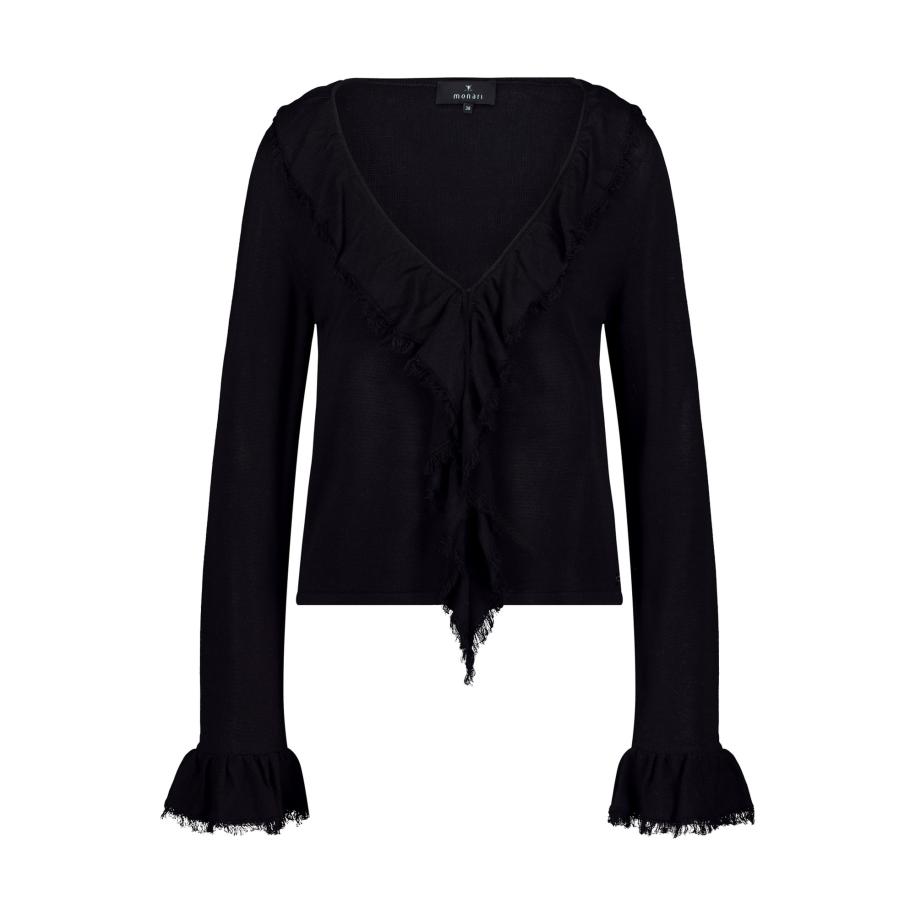 Monari monari Gebreid vest zwart -