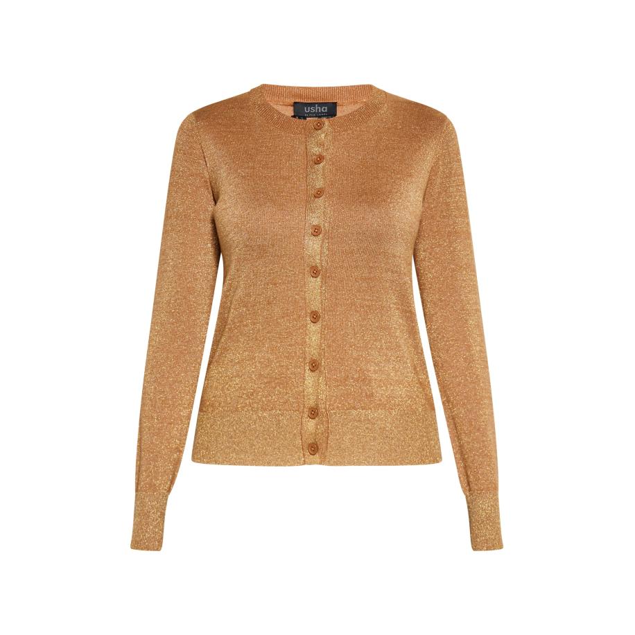 Usha usha BLACK LABEL Gebreid vest lichtbruin -