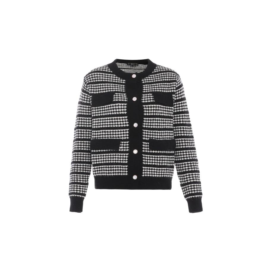 Faina faina Gebreid vest zwart / wit -