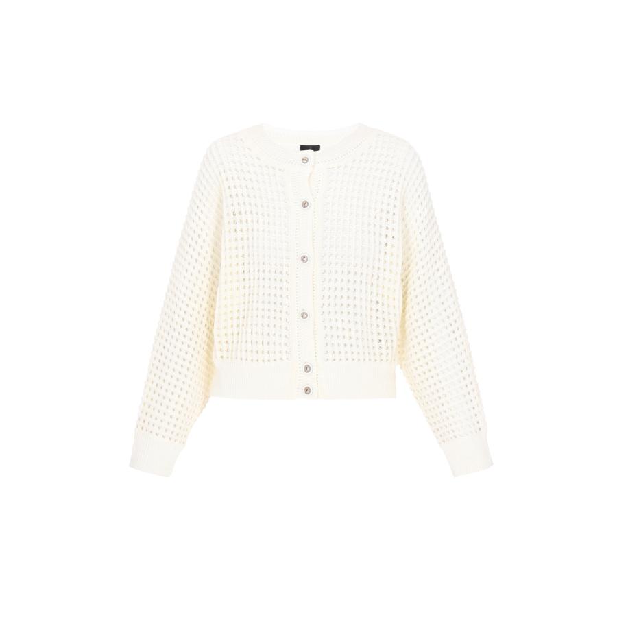 DreiMaster DreiMaster Klassik Gebreid vest Classic Look wit -