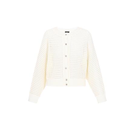 DreiMaster DreiMaster Klassik Gebreid vest Classic Look wit