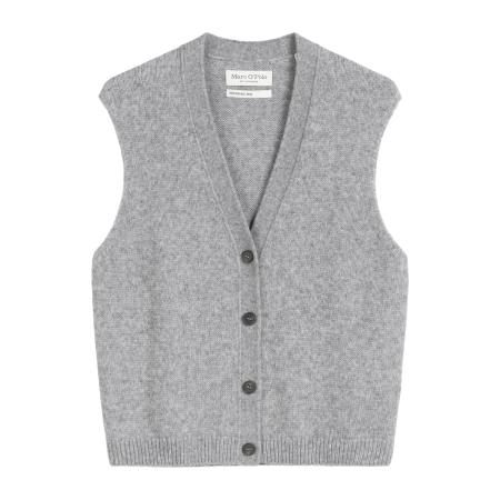 Marc O'Polo Marc OPolo Gebreide bodywarmer grijs gemêleerd