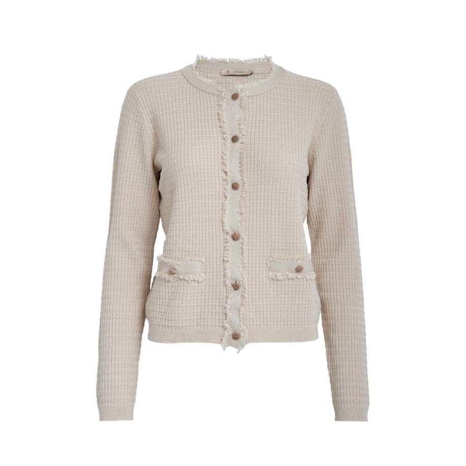 Peppercorn Peppercorn Gebreid vest Jacobe taupe -