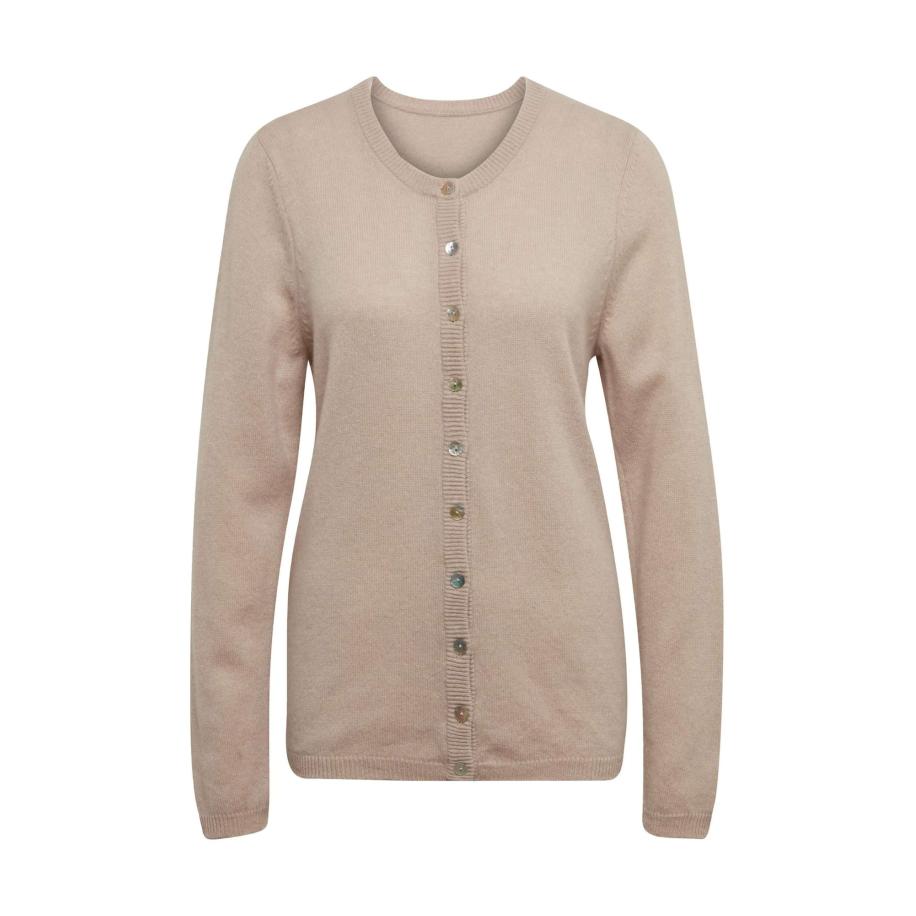 Goldner Goldner Gebreid vest donkerbeige -
