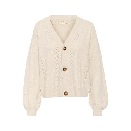 Cream Cream Gebreid vest CR Holiday nude