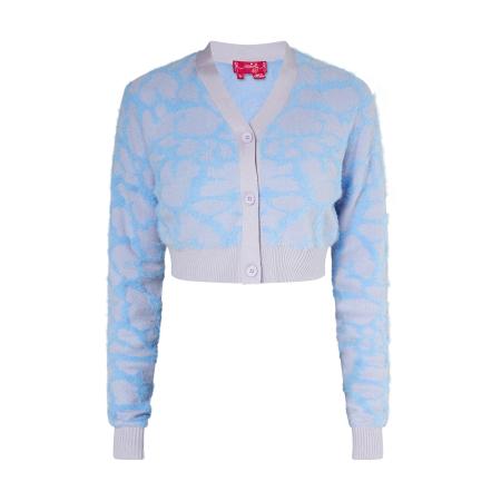 Swirly swirly Gebreid vest lichtblauw / lichtgrijs