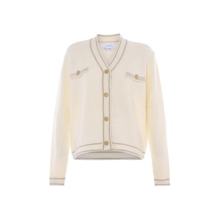 caneva caneva Gebreid vest chamois / goud / wolwit