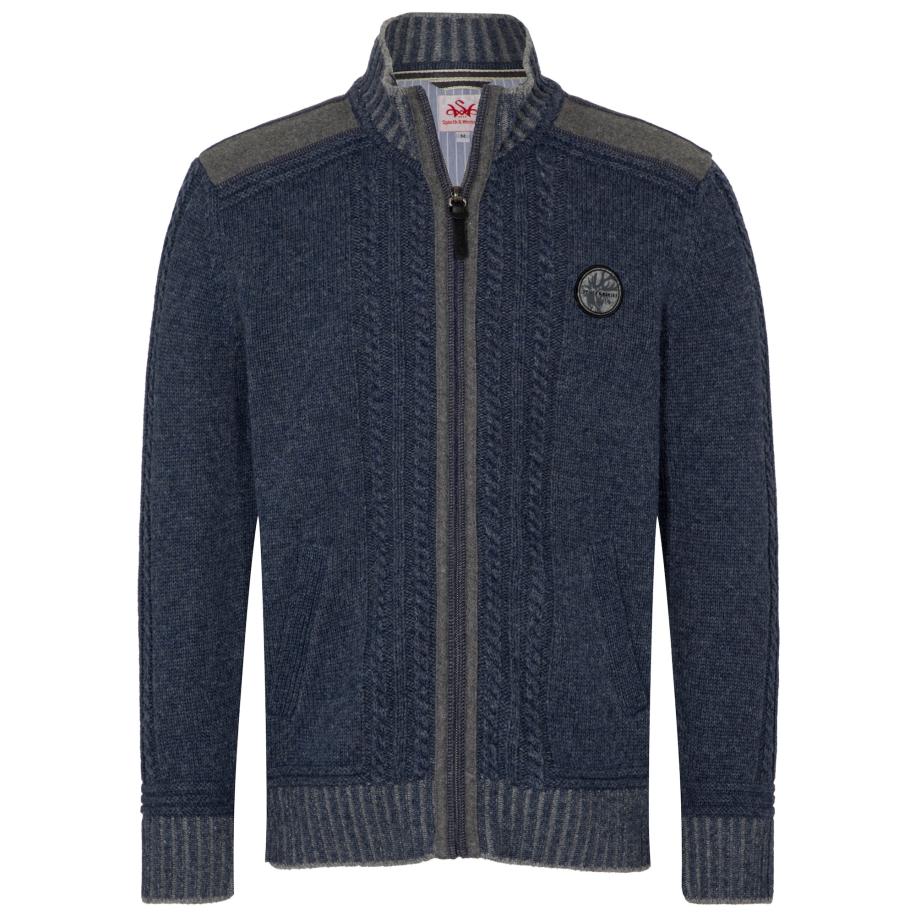 Spieth & Wensky SPIETH & WENSKY Gebreid vest Erato donkerblauw / grijs gemêleerd -