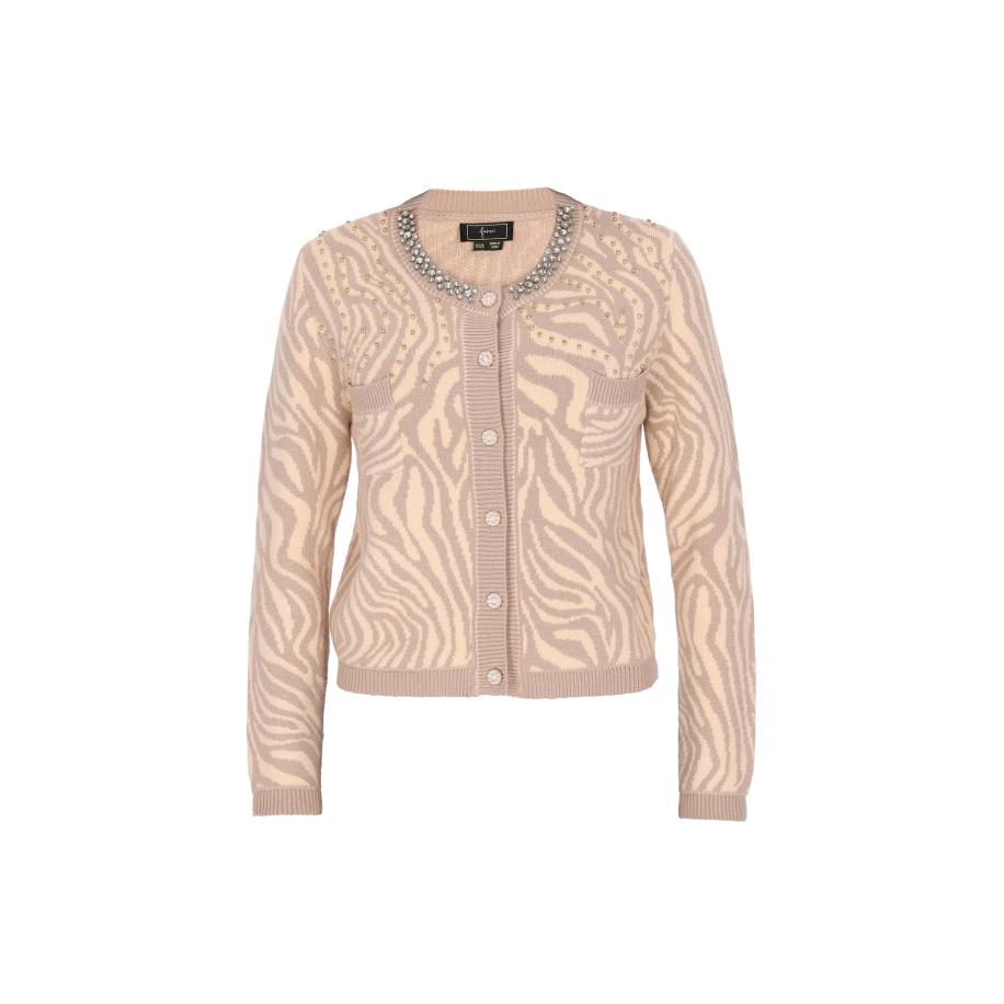 Faina faina Gebreid vest beige / crème -