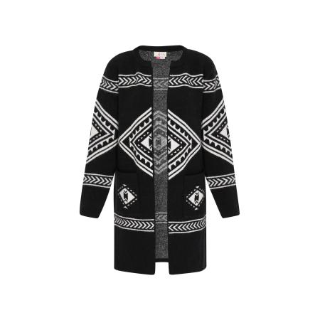 IZIA IZIA Gebreid vest zwart / wit