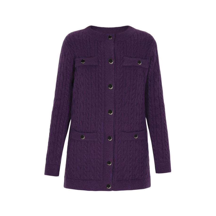 DreiMaster DreiMaster Klassik Gebreid vest aubergine -