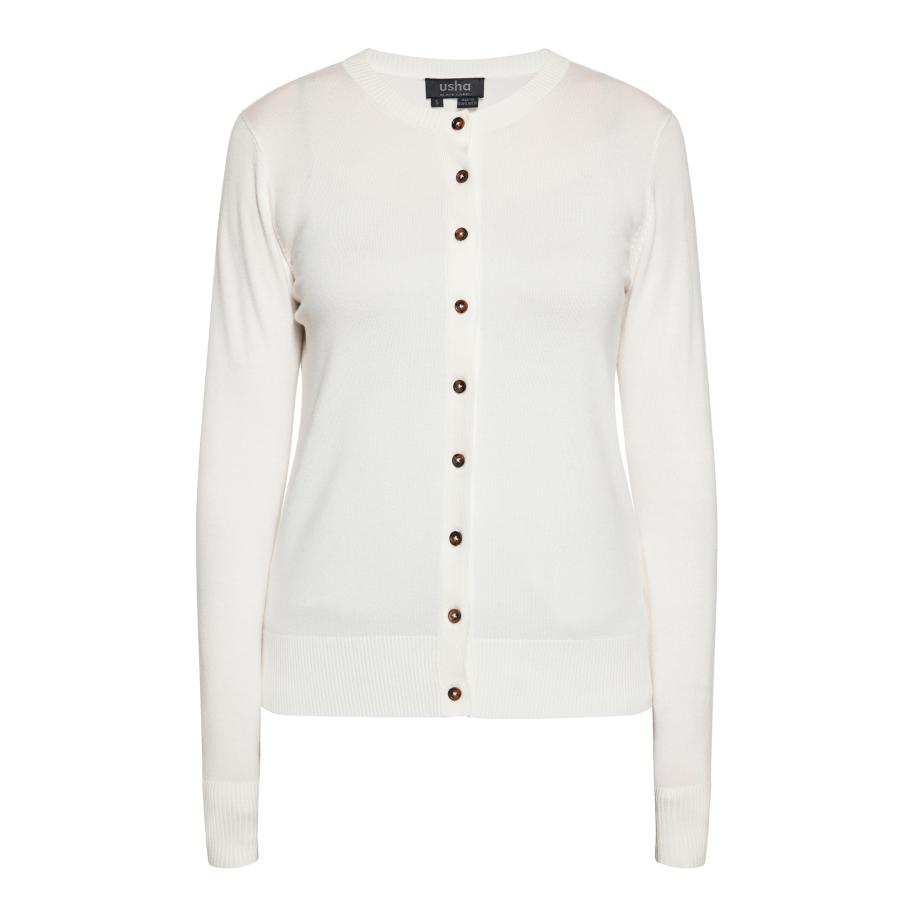 Usha usha BLACK LABEL Gebreid vest wolwit -