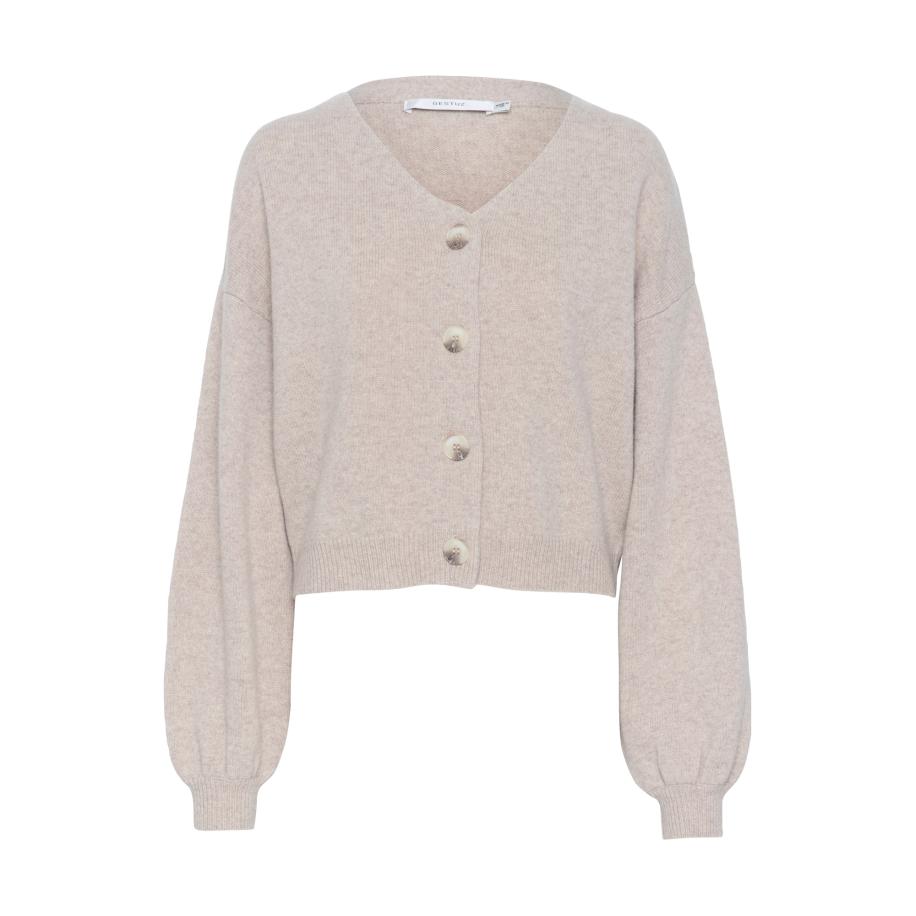 Gestuz Gestuz Gebreid vest ManziGZ beige gemêleerd -