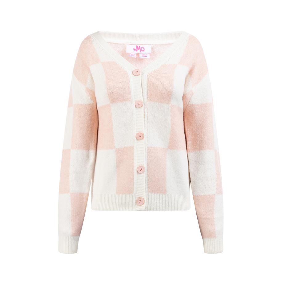 MYMO MYMO Gebreid vest Blonda crème / lichtroze -