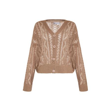 Usha Usha Gebreid vest lichtbruin