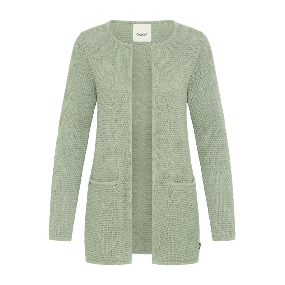 Oxmo Oxmo Gebreid vest Hilda lichtgroen -