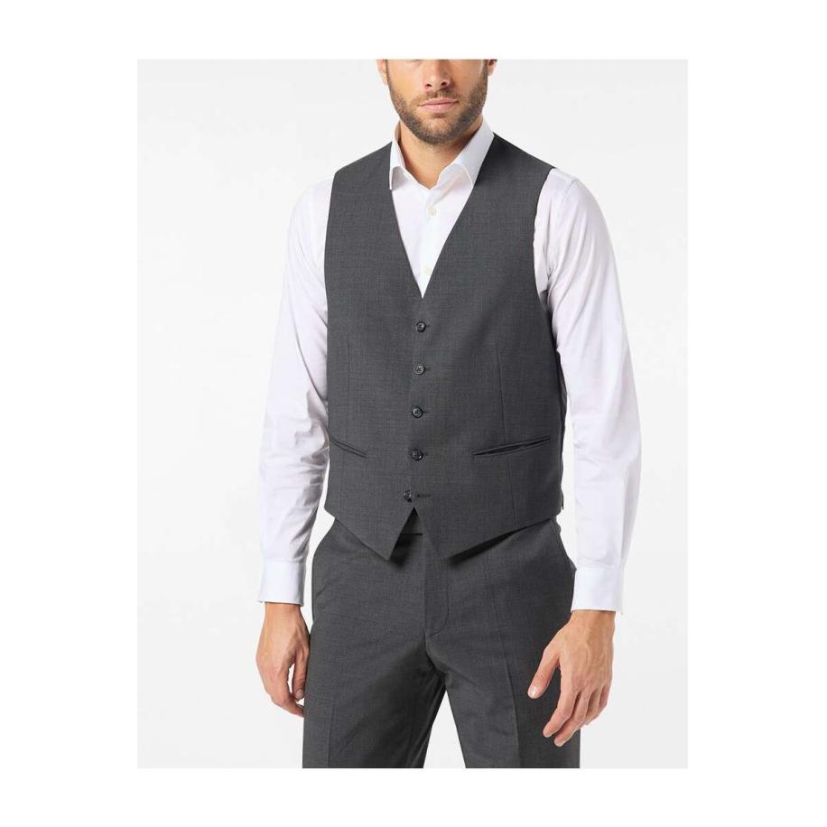 Pierre Cardin Hugo Vest steengrijs, Effen Grijs