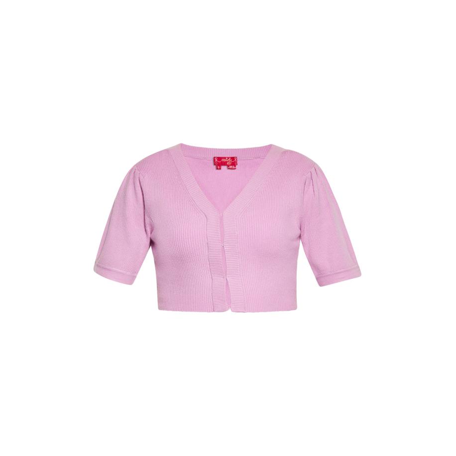 Swirly swirly Gebreid vest lichtroze -