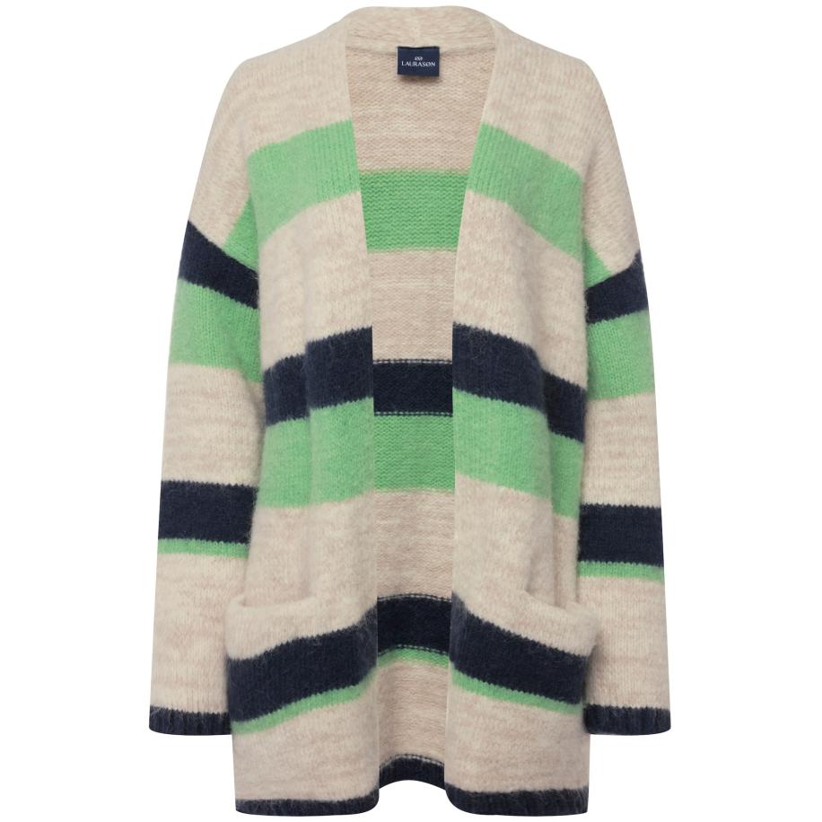 LAURASØN LAURASØN Gebreid vest beige gemêleerd / navy / groen -