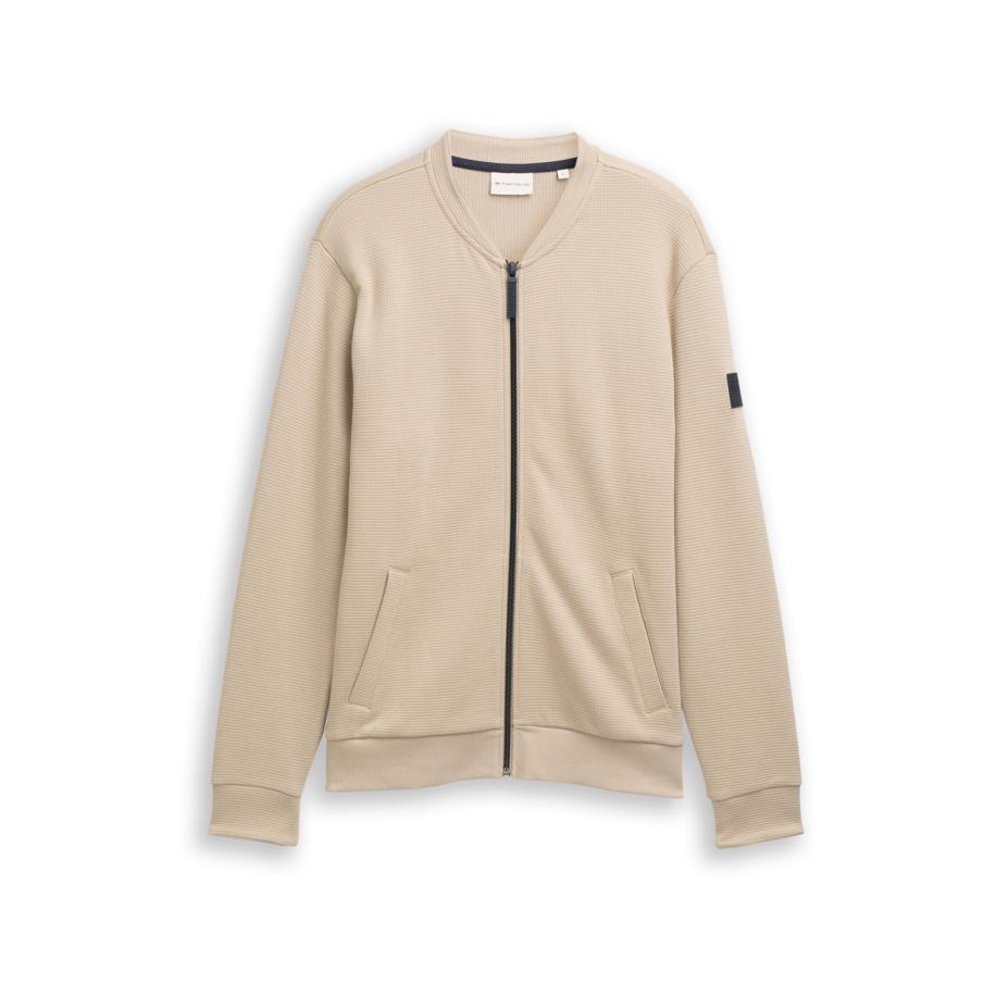 Tom Tailor TOM TAILOR Sweatvest lichtbruin / zwart -