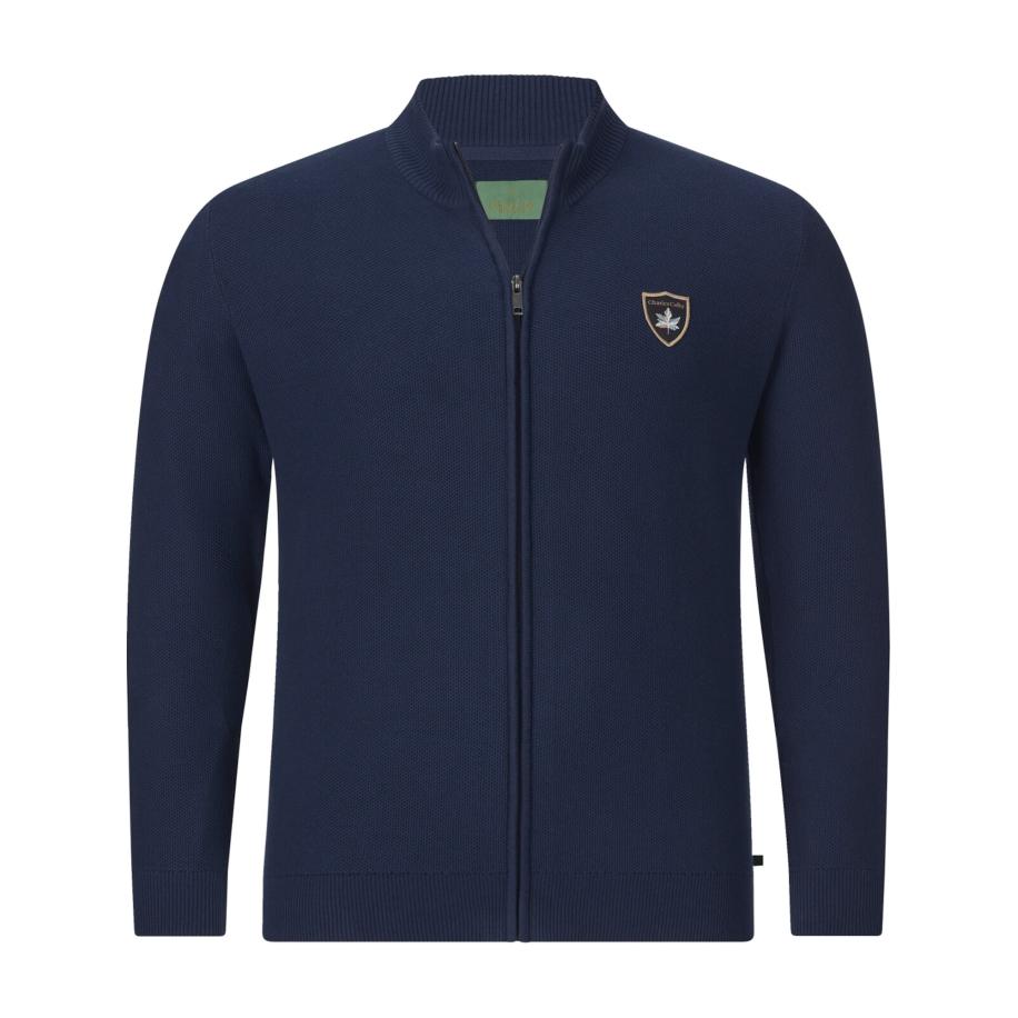 Charles Colby Charles Colby Gebreid vest Duke Thalaric donkerblauw -