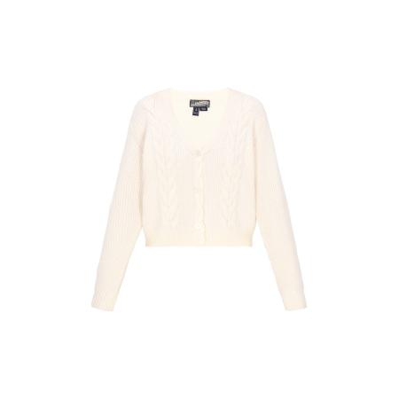 DreiMaster DreiMaster Vintage Gebreid vest wolwit