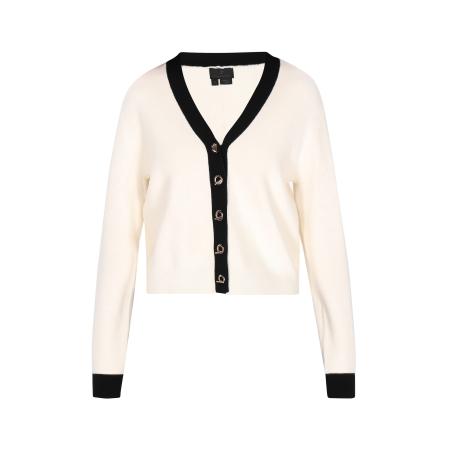 DreiMaster DreiMaster Klassik Gebreid vest Classic Look zwart / offwhite