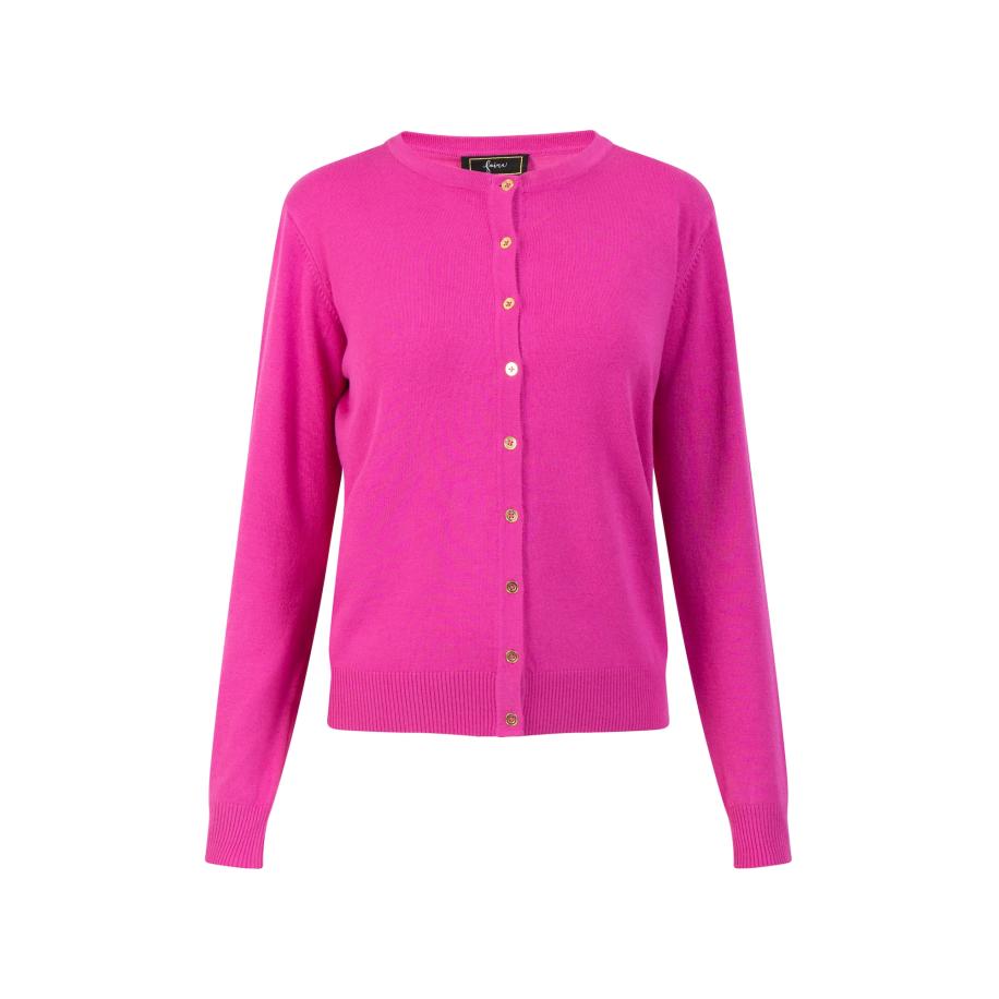 Faina faina Gebreid vest fuchsia -