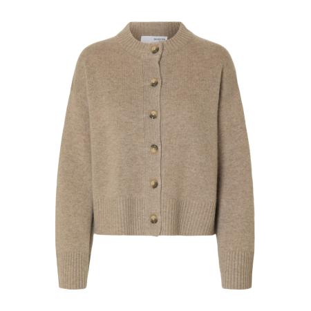 Selected SELECTED Gebreid vest SLFCILLE donkerbeige