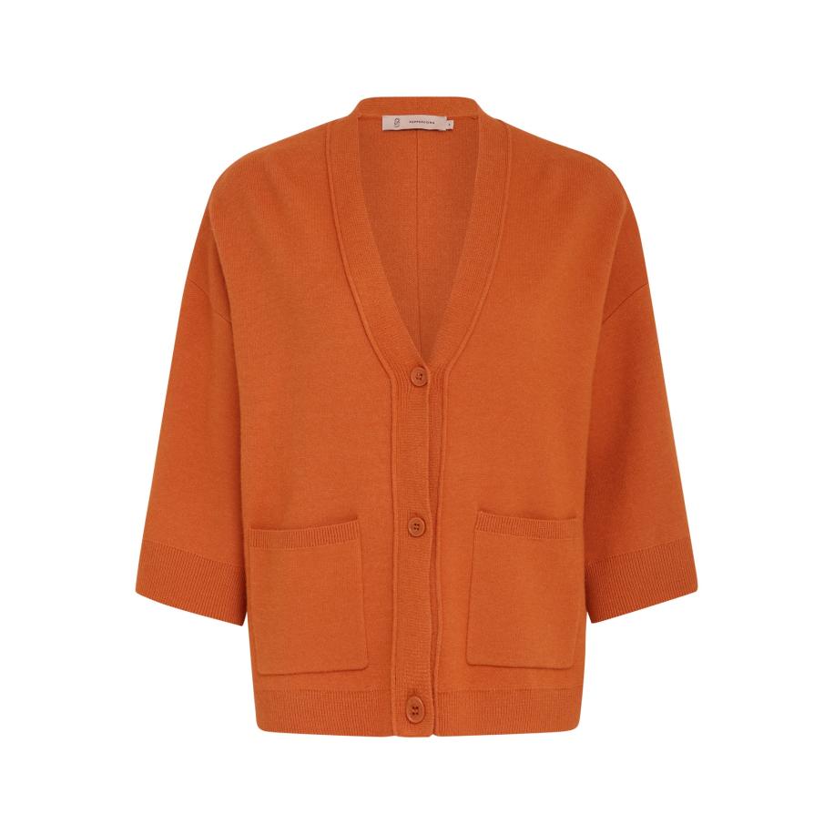 Peppercorn Peppercorn Gebreid vest Rosalia oranje -