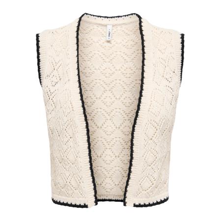 Only ONLY Gebreide bodywarmer ONLlyon ecru / zwart