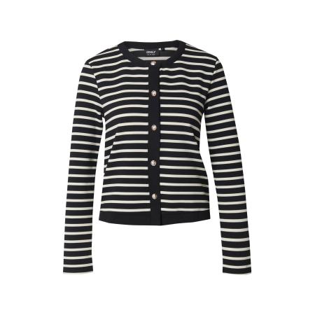 Only ONLY Gebreid vest ONLFABIOLA zwart / wit