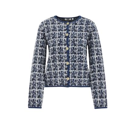 WE Fashion WE Fashion Gebreid vest navy / zwart / wit