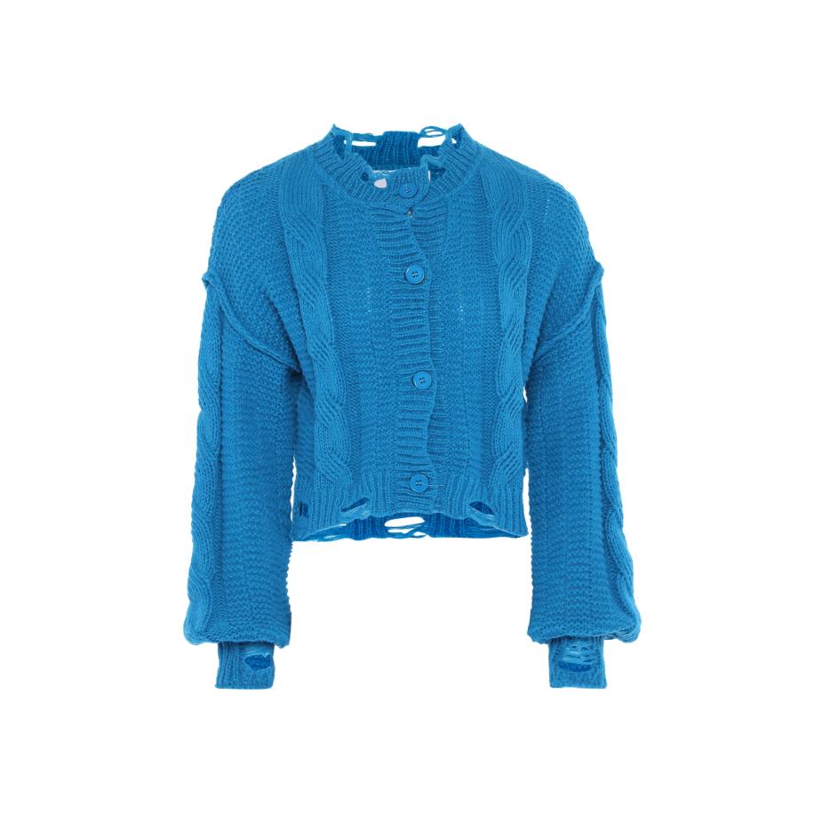 MYMO MYMO Gebreid vest turquoise -